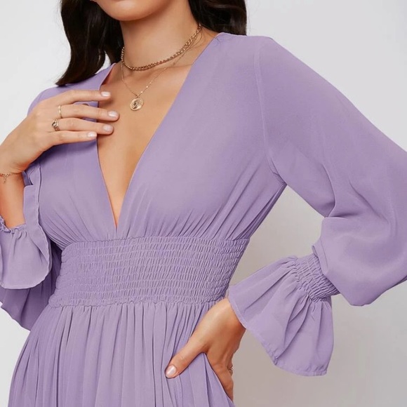 Flounce sleeve shirred waist wrap - Picture 2 of 4